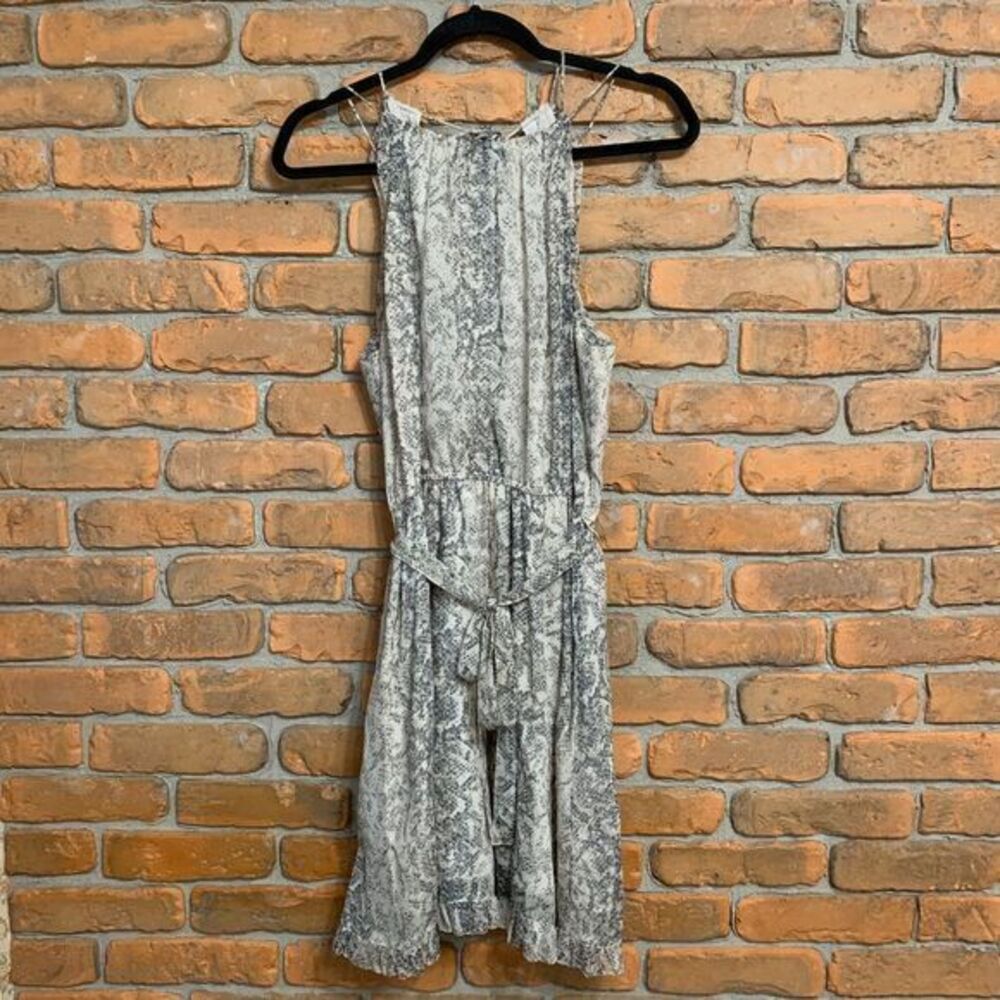 A&F Abercrombie & Fitch Dress Size Medium Gray Snake Print Sleeveless Mini Midi